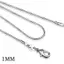 Dây chuyền bạc 925 mạ, độ dày 1mm với nhiều kích cỡ: 16", 18", 20", 22", và 24"