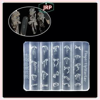 JRP 3D Nơ Khuôn Làm Móng Tay Silicon Kích Thước Hỗn Hợp Nơ Ruy Băng Mềm Dập Tấm Nơ DIY Làm Móng Tay Nghệ Thuật Khuôn Dụng Cụ Trang Trí Mẫu JRP