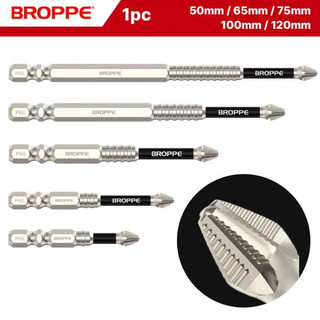 Mũi vít PH2 chống trượt TOPBits hãng BROPPE | Mũi bắn vít 1 đầu PH2 bake chữ thập từ tính cao, chân lục giác ngắn 6.35mm
