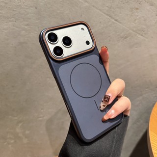 Sơn Kim Loại Từ Tính Ốp Lưng Điện Thoại iPhone 17 16 15 14 13 Pro Max 17 Air 16 15 14 Plus Nút Bảo Vệ Vỏ Thời Trang Chống Sốc