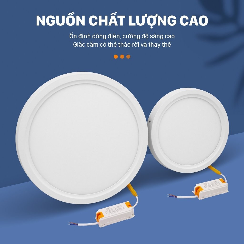 Đèn LED ốp trần Mỹ Linh tròn gắn nổi 18W, 24W. Đèn led ánh sáng trắng 6500K, phòng khách, ban công