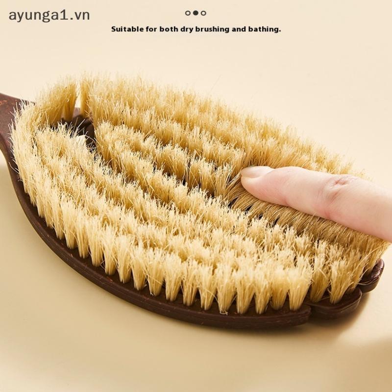 [Ayunga] Bàn chải tắm Bàn chải tắm Bàn chải tắm Da khô Thân mềm mại Dụng cụ chăm sóc Máy mát xa lông tự nhiên Mềm mại Tay cầm PE lông tự nhiên [VN]