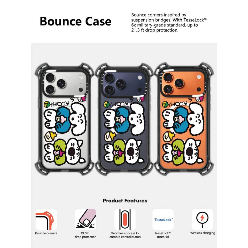 CASECASE X Chai Dog Case Hút từ tính Mặt sau Acrylic cứng cho Apple IPhone 14 / 15 / 16 / 17 Pro Max với bao bì cao cấp