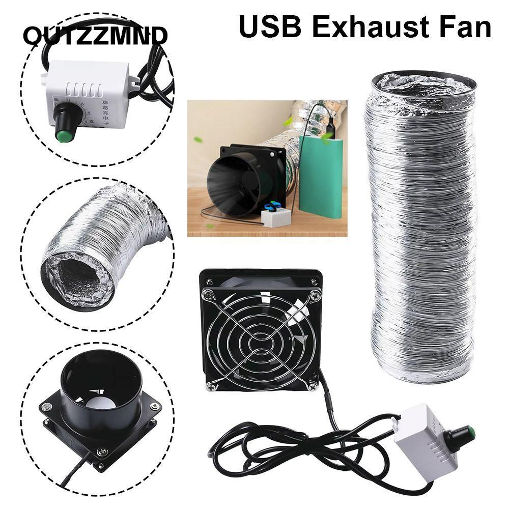 QUTZZMND 1 Cái Hút Khói, Ống Mini Đơn Giản Thông Gió Không Khí USB Quạt Hút, Có Ống Có Thể Điều Chỉnh Tốc Độ Máy Thổi Khí Phòng Tắm Nhà Bếp Công Nghiệp