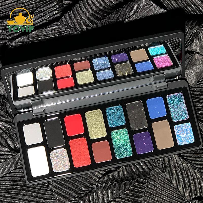 YOVIP DIKALU Bảng Phấn Mắt 16 Màu Trang Điểm Nữ Lâu Dài Ngọc Trai Sáng Bóng Hồng Xanh Xanh Xanh Phấn Mắt Bảng Lấp Lánh VN