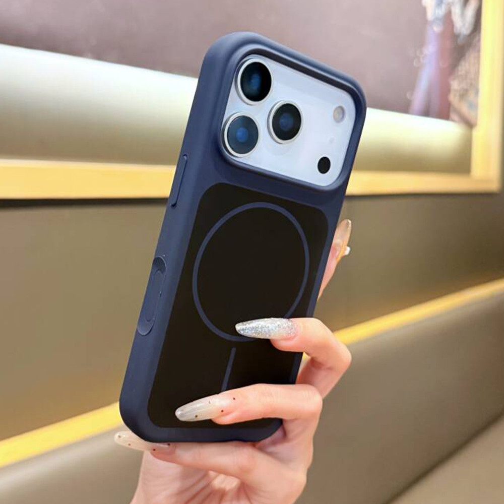 Ốp điện thoại silicon lỏng màu xanh từ tính cho iPhone 17 Pro Max 16 15 14 13 Vỏ bảo vệ chống sốc