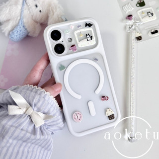 Ốp điện thoại từ tính khung có thể tháo rời họa tiết DIY sáng tạo phù hợp cho iPhone 13 14 15 16 17 Pro max mờ bao gồm tất cả vỏ chống rơi