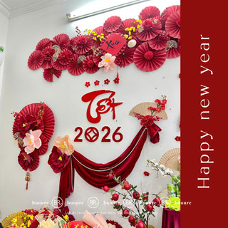 Set Nguyên liệu Trang Trí Tết Tân Xuân Như Ý Tặng kèm keodán-Decor nhà cửa, quán cà phê, lớp học DIY ANGIHOME