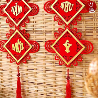 Dải câu đối Tết 2026, trang trí nhà bằng nhung Câu Đối, Trang Trí Ngày Tết, Màu Đỏ Vàng, Liễn Nhung, Chúc Mừng Năm Mới