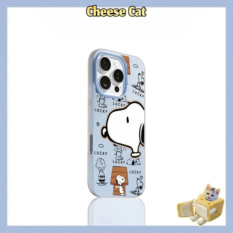 Màu trắng may mắn Chó Vỏ điện thoại dành cho iPhone 17 16 15 14 13 12 11 Pro Max XR Xs Max Vỏ iPhone màu trắng