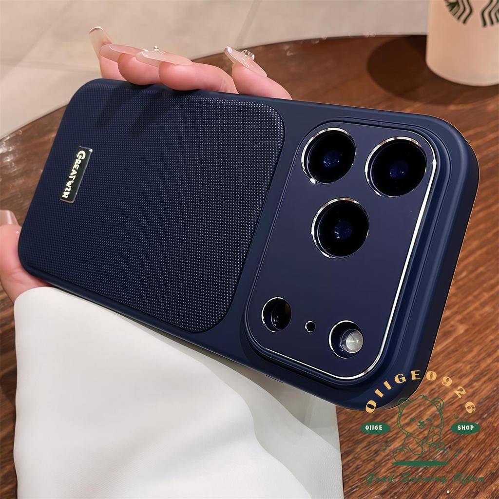 【 Ốp lưng iPhone17 】 Vỏ vải dệt chống rơi cảm giác da Vỏ điện thoại iphone17 Pro Max 16 15 14 13 cho vỏ iPhone Vỏ mềm silicon TPU chống sốc