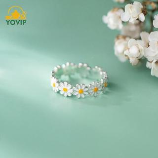 Nhẫn nữ vintage hoa cúc dễ thương, có thể điều chỉnh size, phù hợp nhẫn cưới và đính hôn