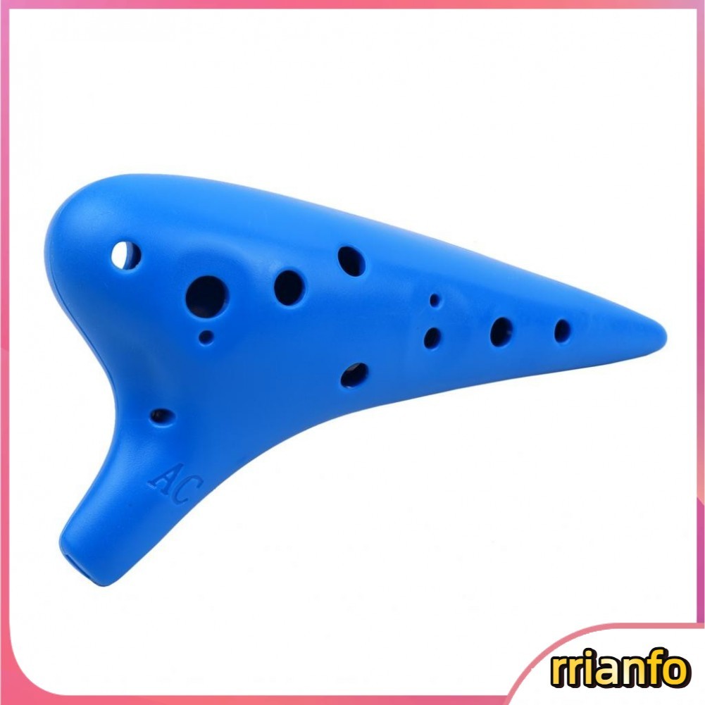 Rrianfo Rrianfo 12 lỗ nhựa Ocarina Flute Alto C nhạc cụ với điểm âm nhạc cho người yêu và người mới bắt đầu