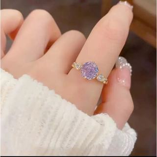 Nhẫn nữ phong cách châu Âu, băng cắt đá quý nhiều màu sắc zircon và họa tiết hoa hồng
