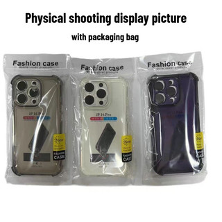 Ốp điện thoại chống rơi bốn góc trong suốt pha lê Thích hợp cho iPhone 11 12 13 14 15 16 Pro Max Plus Ốp lưng mềm TPU trong suốt