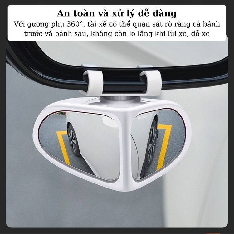Gương chiếu hậu phụ cao cấp xoay 360 độ góc rộng Hỗ trợ đảo chiều / Quan sát bánh xe،Góc nhìn rộng, giảm điểm mù