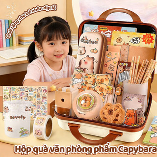Bộ Dụng Cụ Học Tập Ngộ Nghĩnh, Văn Phòng Phẩm Capybara, Túi Đựng Bút Quà Sinh Nhật, Quốc Tế Thiếu Nhi