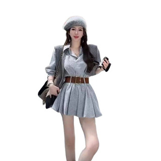 Đầm sơ mi dài tay kiểu thanh lịch nhẹ nhàng phong cách Hàn Quốc dành cho nữ mùa Hè