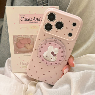 [Sheren] Ốp Điện Thoại Thỏ Bột Gương Thích Hợp Cho i17 16 15 14 13 12 11 pro max Vỏ Bảo Vệ Chống Sốc