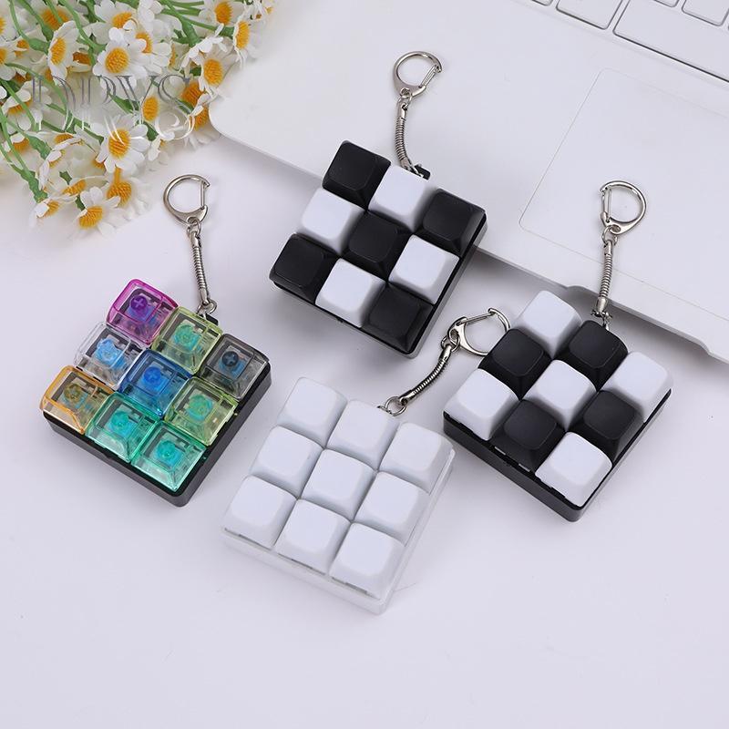 (TFT) Nút Keycap Fidget Móc Khóa 9 Phím Bàn Phím Đàn Áp Đồ Chơi DIY Bàn Phím Móc Khóa Đồ Chơi Dành Cho Người Lớn Quà Tặng Để Giảm Thời Gian MỚI