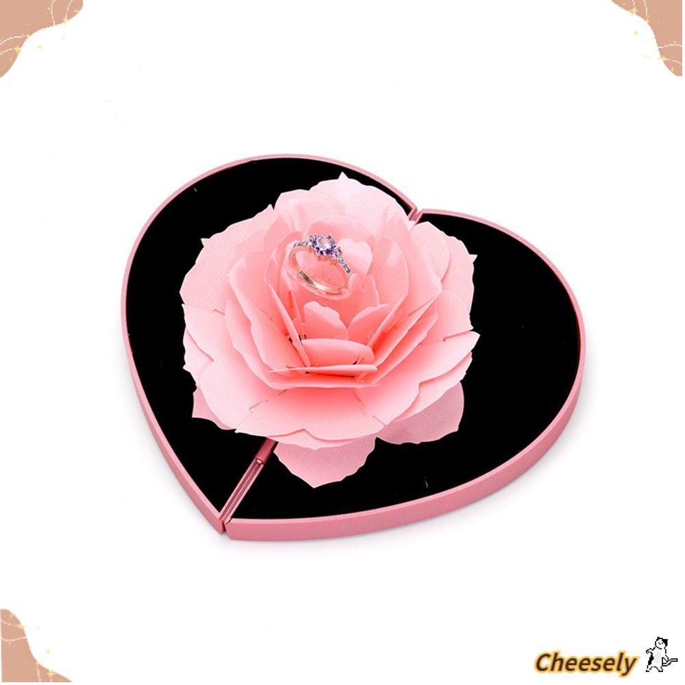 Hộp nhẫn hoa hồng CHEESELY Hộp trang sức sáng tạo Hộp nhẫn được thiết kế đặc biệt