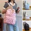 Túi đi học FAVORITEGOODS, Túi đi học sinh dung tích lớn in nơ, Túi du lịch Nylon
