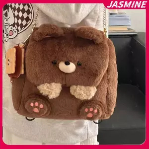 JASMINE Nhật Bản Bapa Hoạt Hình Dung Tích Lớn Túi Bảo Quản Schoolbag Học Sinh Túi Đeo Ngang Túi Đi Học Kawaii Sang Trọng Gấu JASMINE