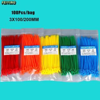 FEIYING 100 Cái / gói Dây Buộc Cáp Bền Hoàn Thiện Dây Tự Khóa Kèm