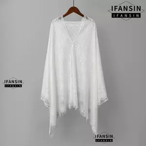 Khăn choàng cardigan nữ màu trơn boho, thời trang thoáng khí và thanh lịch