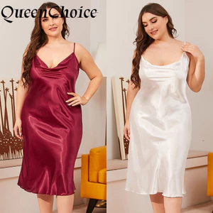 Váy ngủ sling plus size gợi cảm màu đỏ