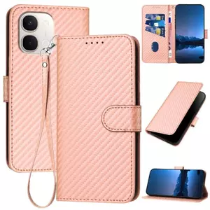 Ốp Lưng Cho Vivo Y31d Y51 Pro Màu Trơn Sợi Carbon Thiết Kế Họa Tiết Thẻ Da Solots Dây Đeo Tay TPU Mềm Chống Rơi Vỏ Điện Thoại