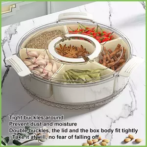 Khay phục vụ chia đôi Dung tích lớn Đĩa ăn nhẹ trong suốt có nắp cho bữa tiệc tại nhà Đồ ăn nhẹ Trái cây Món khai vị gelhvn