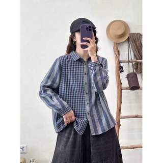 Áo sơ mi nữ cotton sọc kẻ dáng rộng phù hợp thời trang