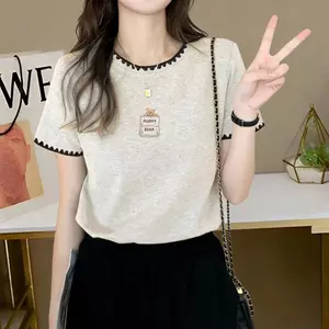 Tay ngắn phong cách Hàn Quốc Slim-Fit Slimmer Look Covering Flesh F
