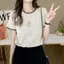 Tay ngắn phong cách Hàn Quốc Slim-Fit Slimmer Look Covering Flesh F