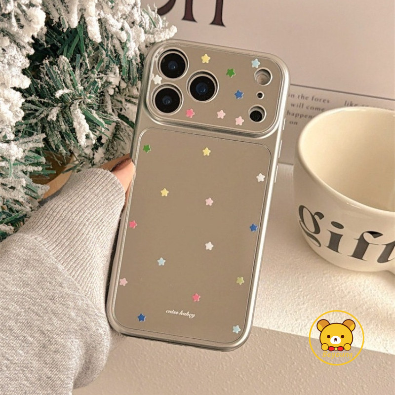 Ốp Điện Thoại Gương Hoạt Hình Ngôi Sao Cho Samsung Galaxy S26 S25 Edge S24 S23 S22 S21 FE Plus Note 20 Ultra A26 A25 A24 A23 5G 4G Vỏ Mềm Bảo Vệ Camera Chống Sốc Dễ Thương