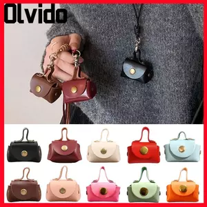 Ví đựng tiền xu OLVIDO, Túi lưu trữ Mini bằng da PU DIY, Mặt dây chuyền móc khóa sáng tạo đa chức năng trang trí thời trang Lưu trữ cá nhân