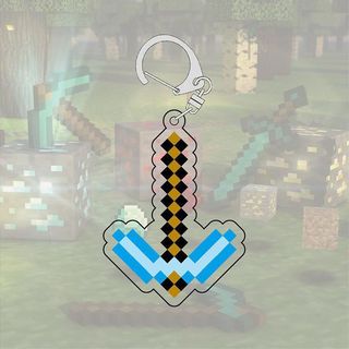 [Mặt dây chuyền] Móc khóa Minecraft MC Hình Diamond Sword Axe Pick Steve Zombie Nhân vật Mặt dây chuyền Acrylic
