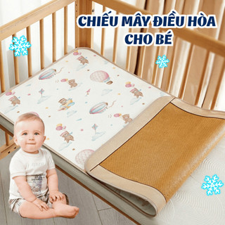 Chiếu Mây Điều Hòa Cho Bé Lụa Lạnh Cao Cấp, Thảm Làm Mát Thoáng Khí, Chống Nóng Lưng An Toàn Cho Trẻ