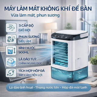 Quạt điều hòa mini phun sương USB 900ml, quạt hơi nước làm mát để bàn phòng ngủ văn phòng mùa hè Quạt máy lạnh
