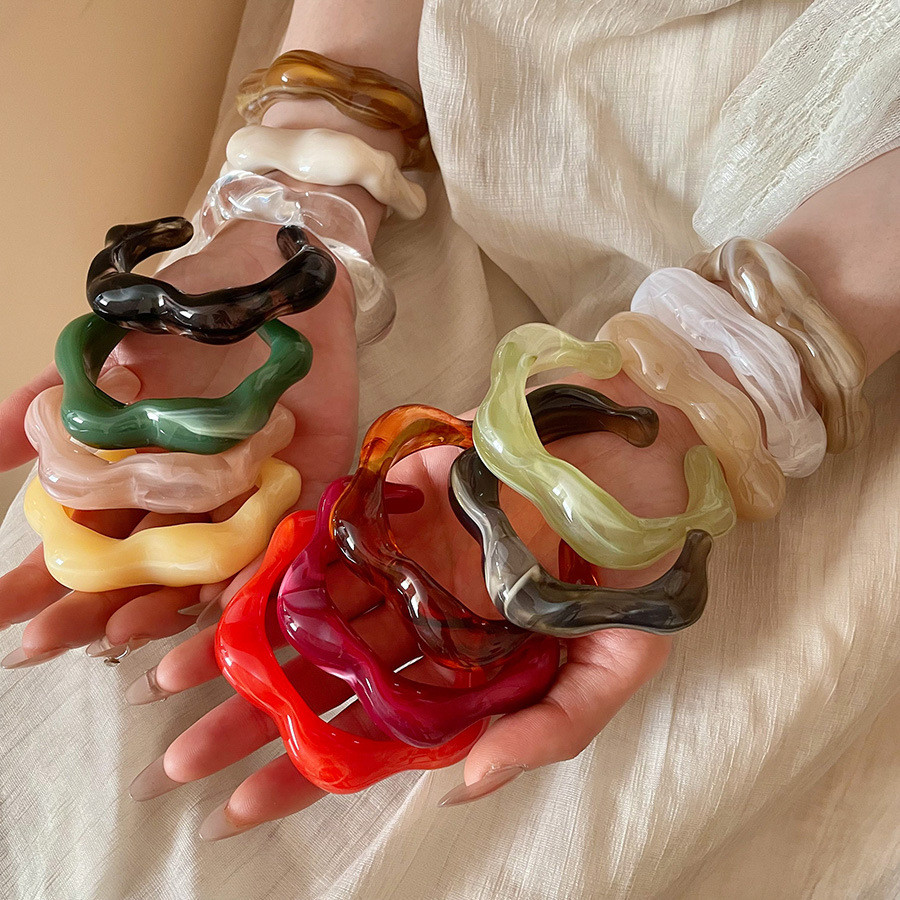 Vòng tay acrylic vỏ rùa nhiều màu, phong cách Instagram, trang sức hàng ngày