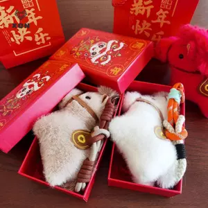 Túi móc khóa sang trọng năm mới dễ thương Búp bê quyến rũ Bức tượng ngựa thu nhỏ [Mina]