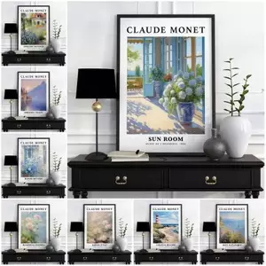 Claude Monet Sketch Canvas Painting Vintage Garden Flowers Seascape Art Home Wall Decor Canvas Poster