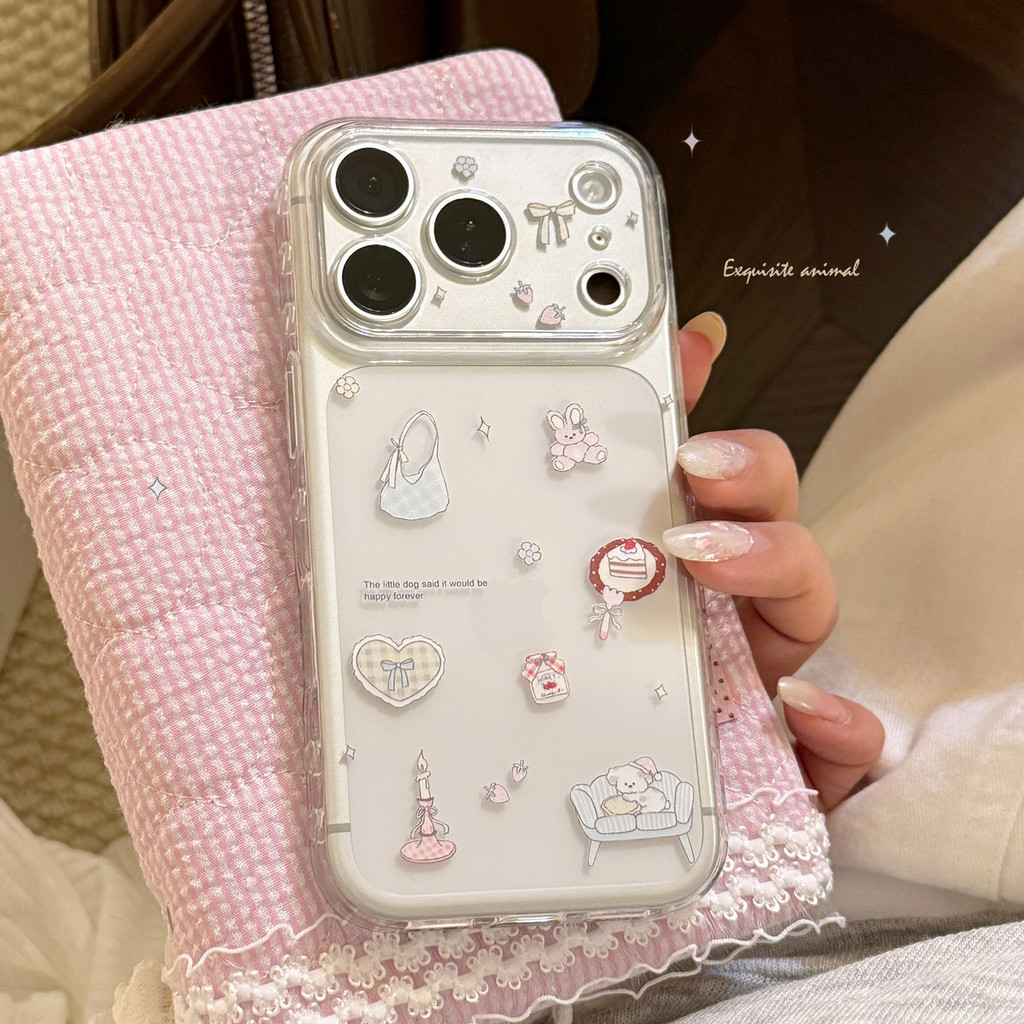 Ốp Điện Thoại Gấu Miếng Dán Dễ Thương Cho IPhone 17 Pro Max 17 16 15 14 13 Ốp Điện Thoại Chống Rơi HJTQ