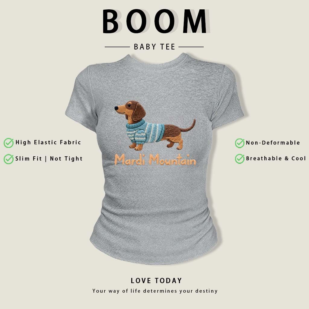 BOOM Áo Baby Tee Nữ Cotton Ôm Body-Áo Thun Ngắn Tay Y2K In Hình PhongCách Mùa Hè, Cổ Tròn Hàng Đầucách hàn quốc phongW05