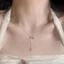 Mặt dây chuyền thả nước màu xanh bạc, thiết kế kéo ra, phù hợp làm quà tặng cho bé gái