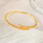 Vòng tay móng tay mạ vàng 18K dành cho nữ - Full Crystal được trang trí - Vòng đeo tay mở có thể điều chỉnh - Luxury 20g Comfort