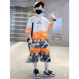 Bộ quần áo mùa hè dành cho bé trai 18-52kg. Bộ cộc tay bé trai mẫu chữ AND FAS. Đồ bộ cho bé trai mùa hè. NL25