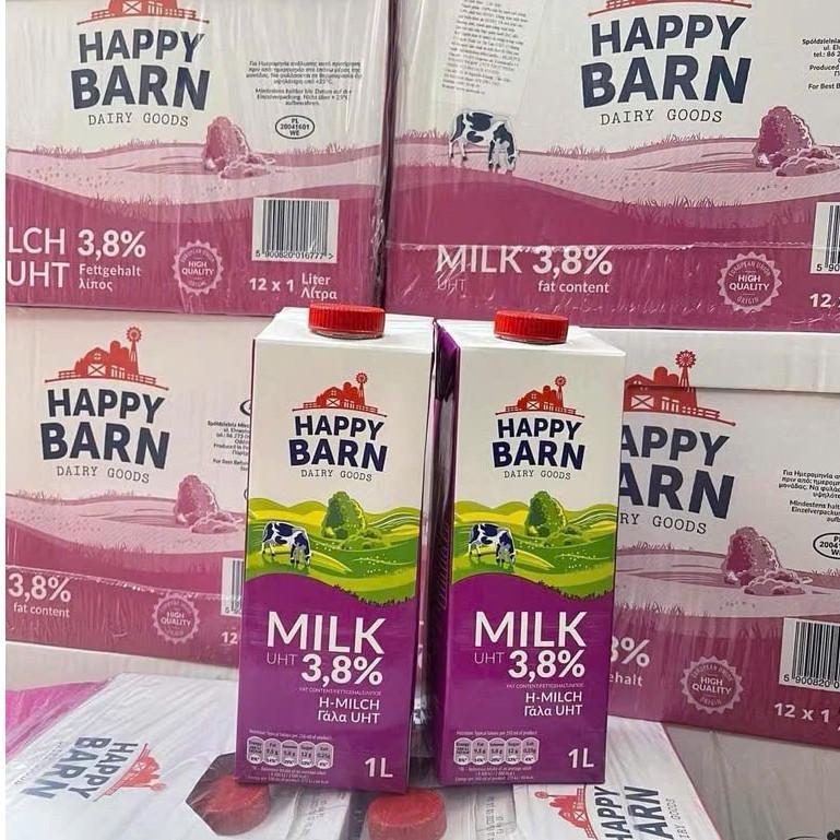 Sữa tươi Nguyên Kem Happy Barn 3,8% 1L Thơm Ngon, Nguyên Liệu Pha Chế Chuẩn Vị