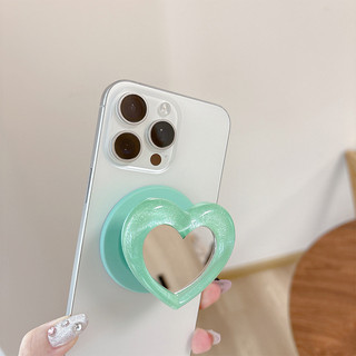Dễ Thương Nhỏ Gương Tình Yêu Màu Tròn Từ Tính Giá Đỡ Điện Thoại Cho IPhone 17 16 15 14 13 12 Pro Max 14 Plus Có Thể Gập Lại Vòng Tay Co Giãn Để Bàn Đứng P4